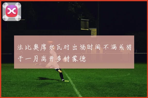 法比奥席尔瓦对出场时间不满或将于一月离开多特蒙德
